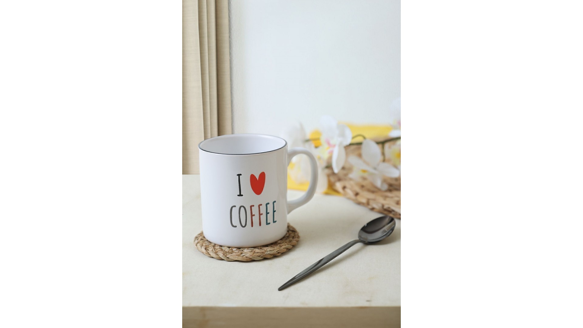 Keraart I Love Coffee Silindir Kupa 10 Cm