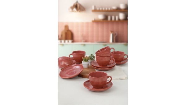 Mercan Myra Çay Fincan Takımı 12 Parça 6 Kişilik - Q16