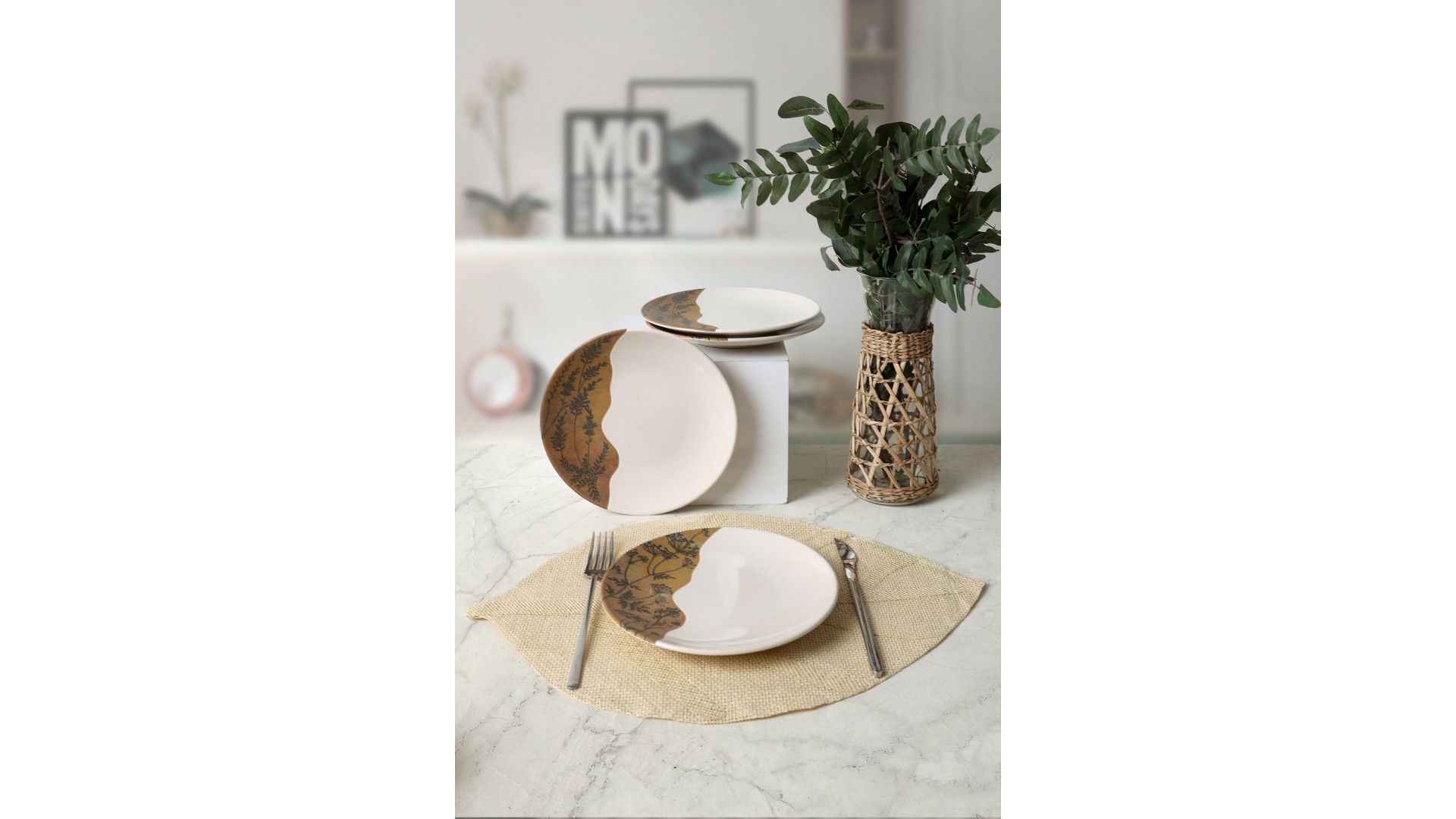 Terra Leaf Ege Pasta Tabağı 20 Cm 4 Adet 22878-79