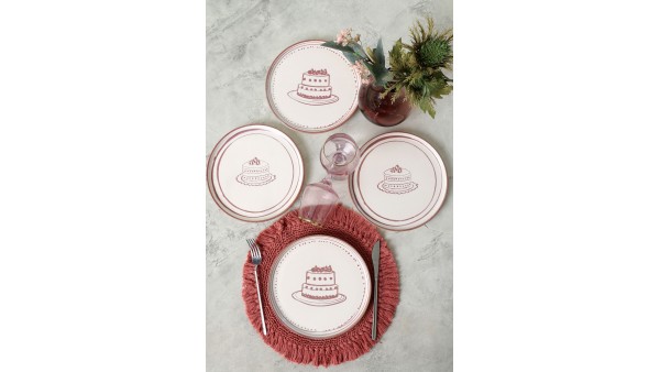 Pink Cake Nordic Pasta Tabağı 22 Cm 4 Adet 22965-66