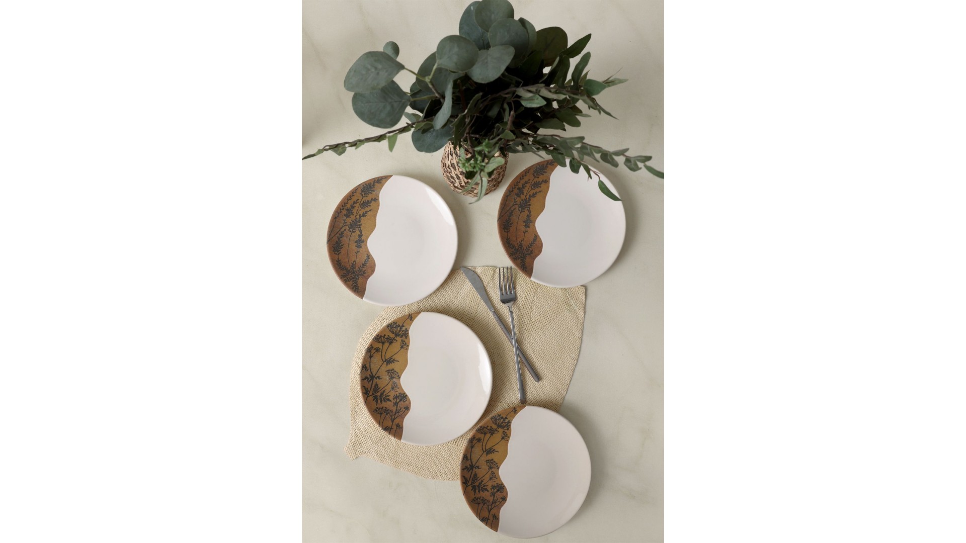 Terra Leaf Ege Pasta Tabağı 20 Cm 4 Adet 22878-79