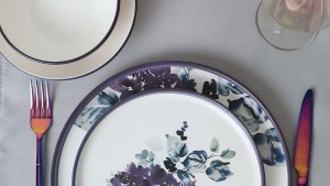 Purple Flower Yemek Takımı 24 Parça 6 Kişilik