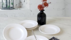 Beyaz Linda Yemek Tabağı 21 Cm 6 Adet 006