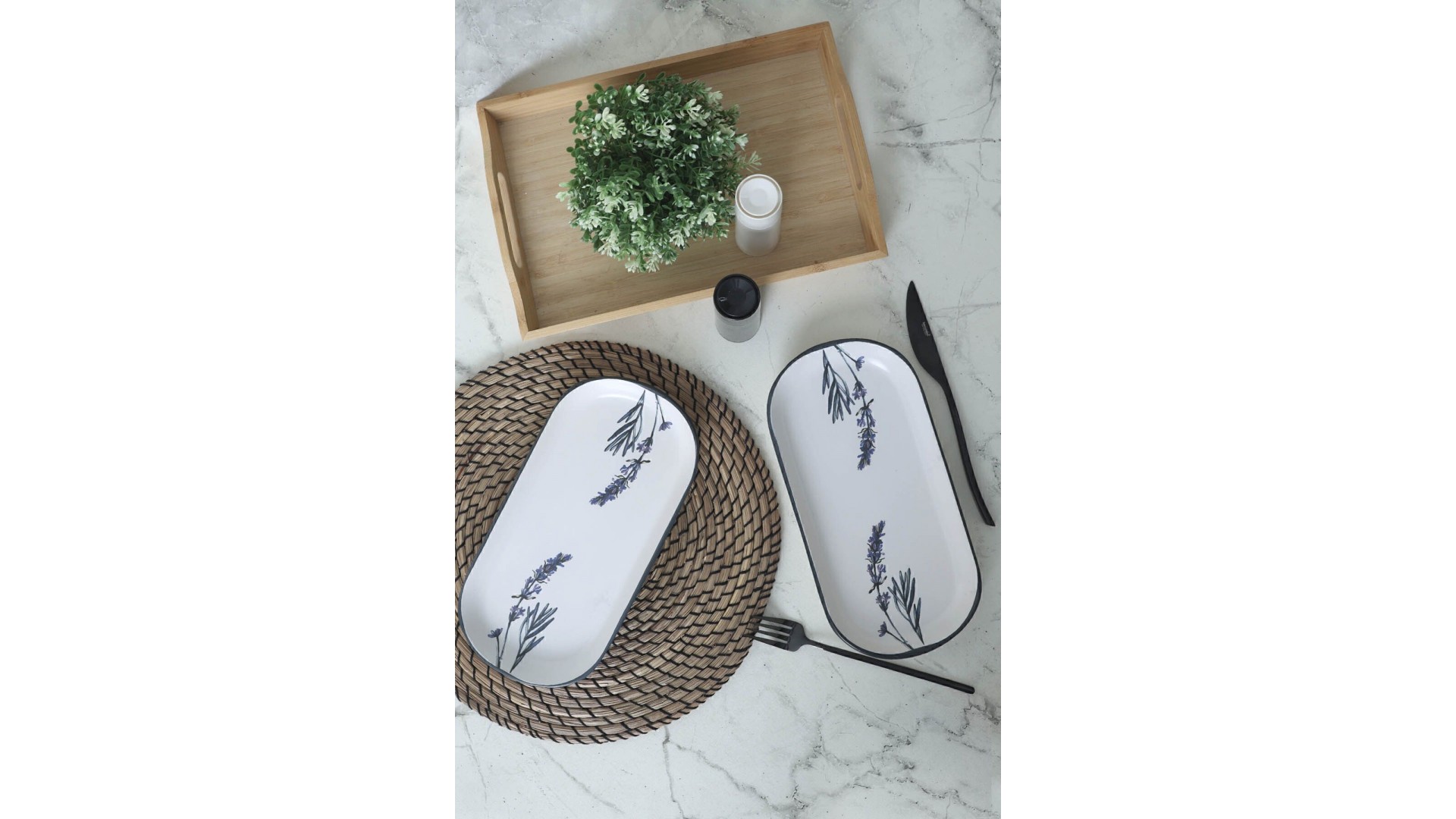 Keraart Çiçek Bahçesi Noyan Kayık Tabak 28 Cm 2 Adet 18942