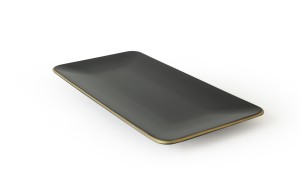 Siyah Gold Siera Kayık Tabak 33*17 Cm 2 Adet