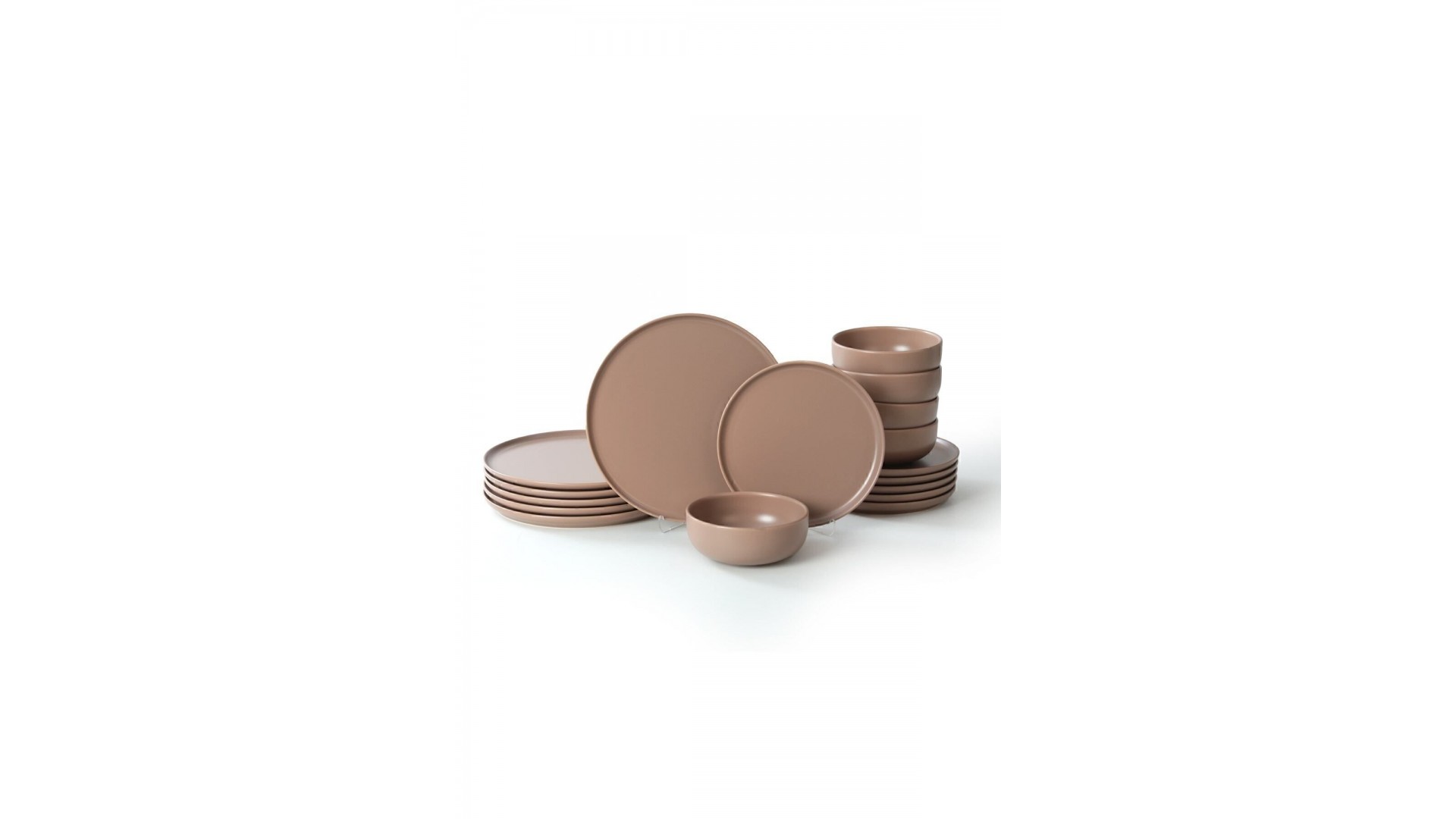 Nordic Mat Toprak Taupe Yemek Takımı 18 Parça 6 Kişilik 977