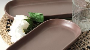 Mat Açık Taupe Noyan Kayık Tabak 2 Adet 26 Cm 958