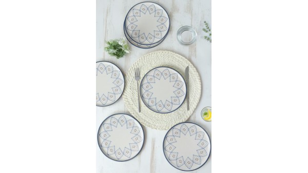 Floral Waves Nordic Pasta Tabağı 22 Cm 6 Adet 22669