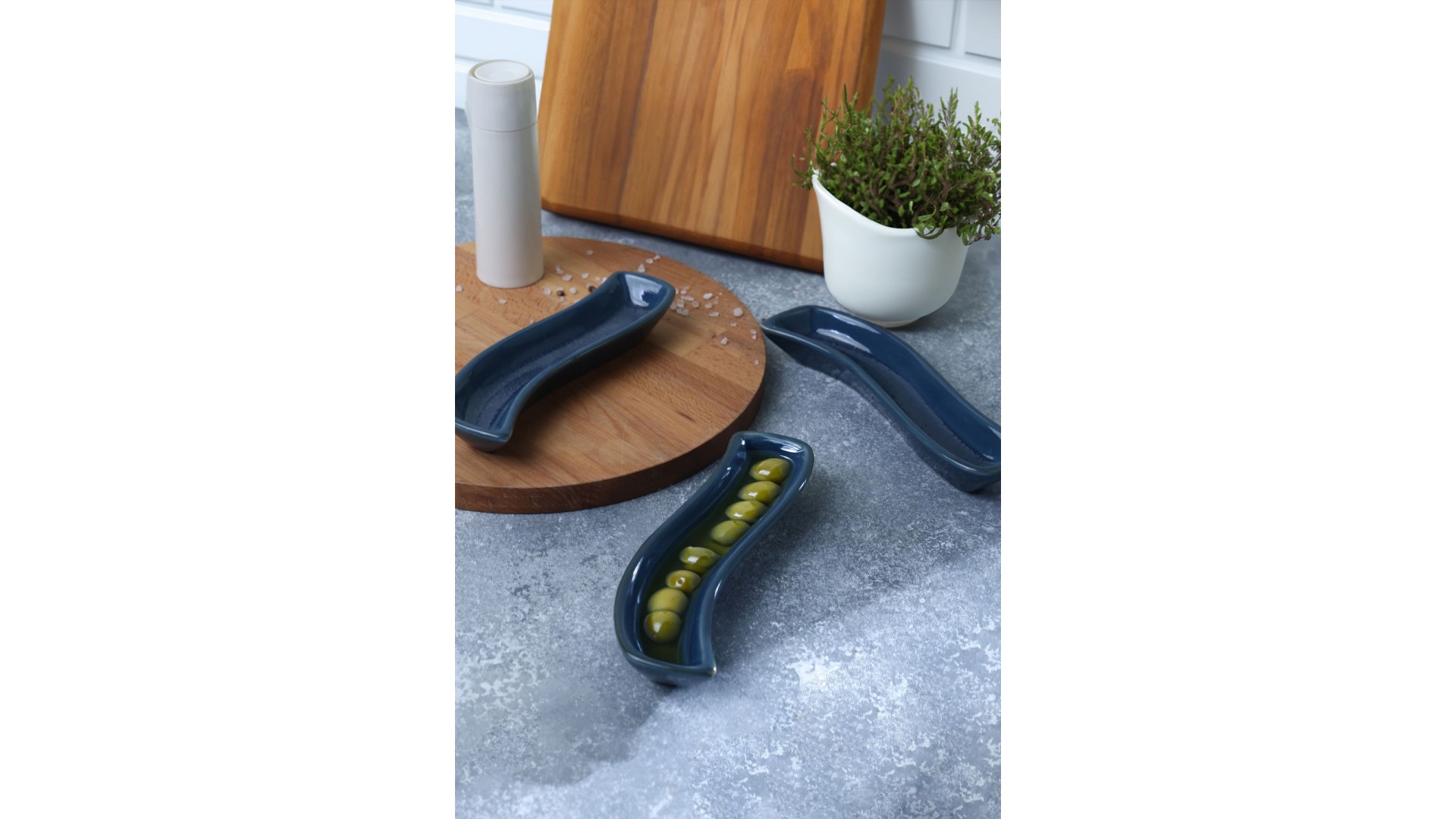 Safir Ivory Zeytinlik 18 Cm 3 Adet