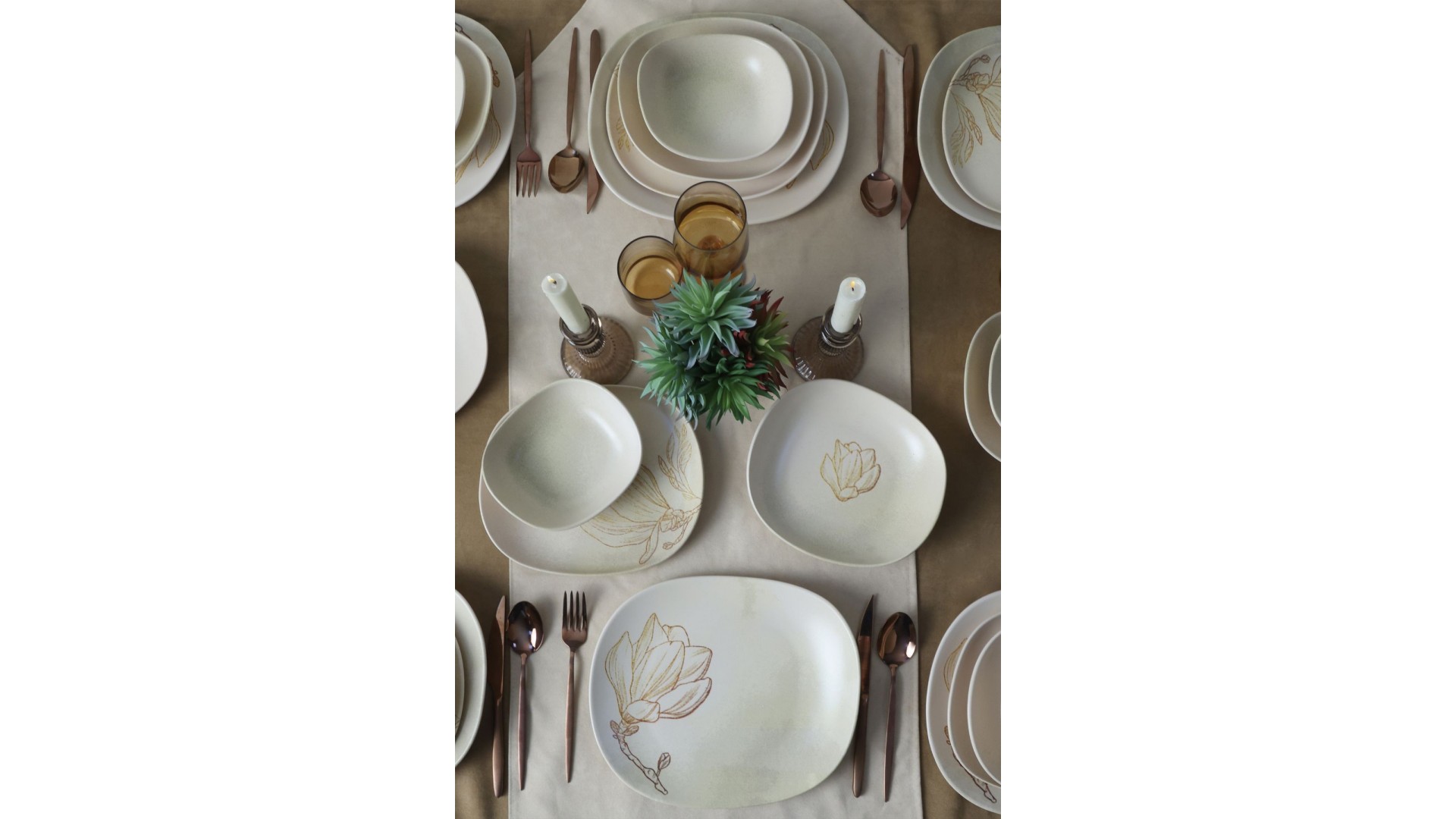 Vintage Bloom Isabella Yemek Takımı 24 Parça 6 Kişilik 22054-55-56-57