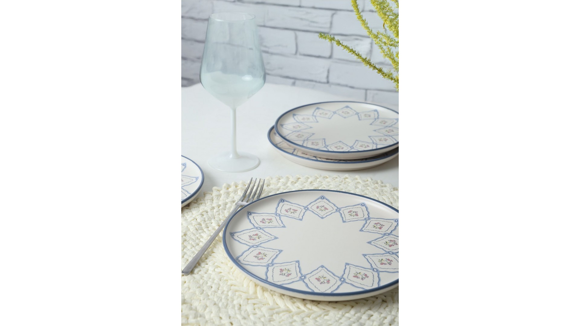 Floral Waves Nordic Pasta Tabağı 22 Cm 6 Adet 22669