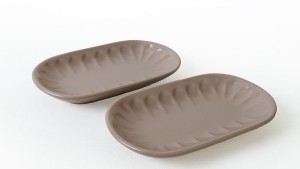 Mat Toprak Taupe Badem Kayık Tabak 22 Cm 2 Adet 977