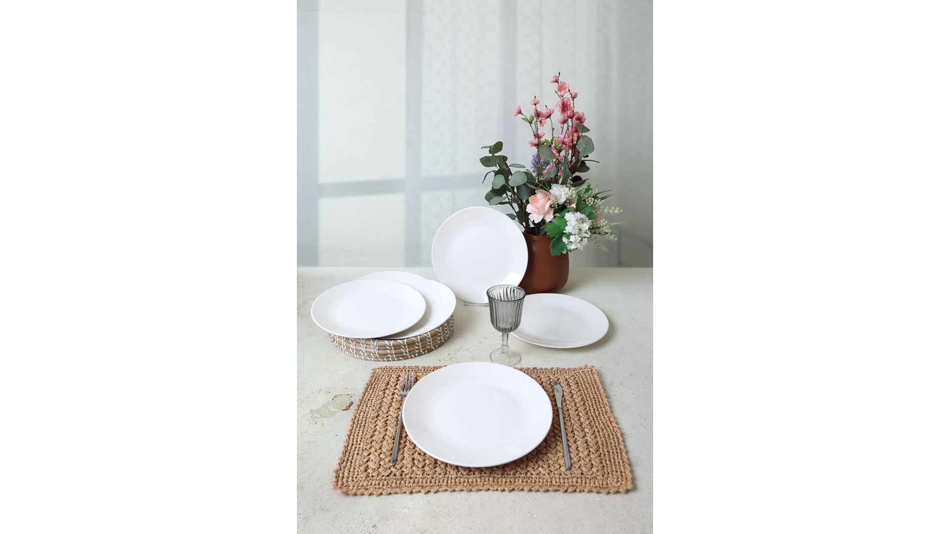 Beyaz Ege Servis Tabağı 26 Cm 6 Adet 006