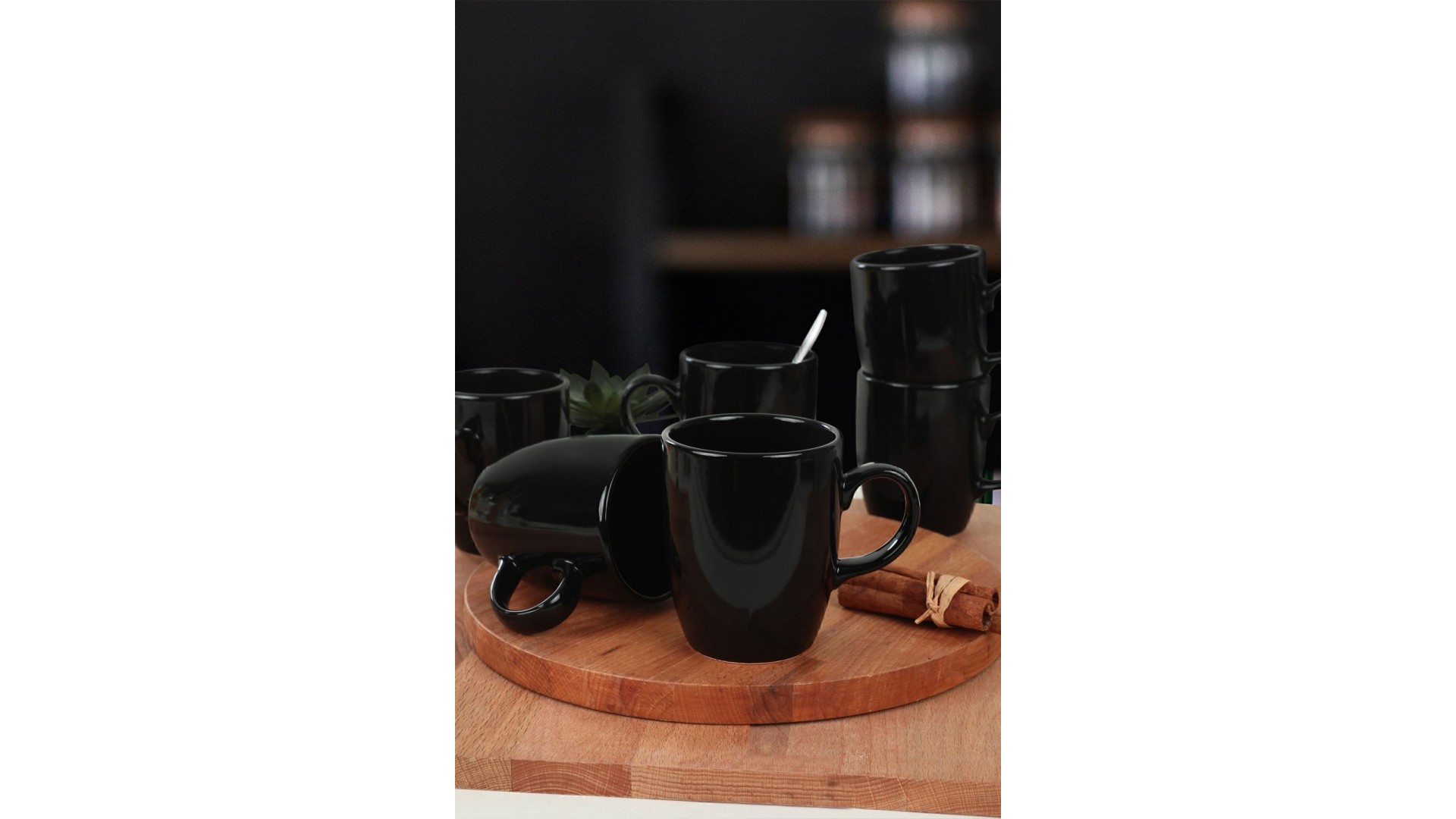 Siyah Bulut Kupa 9 Cm 6 Adet