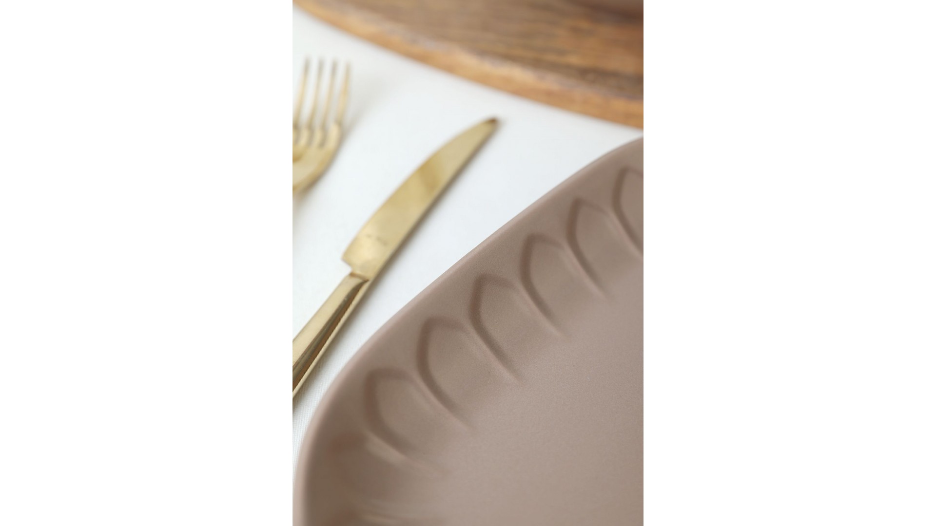 Mat Toprak Taupe Badem Kayık Tabak 22 Cm 2 Adet 977