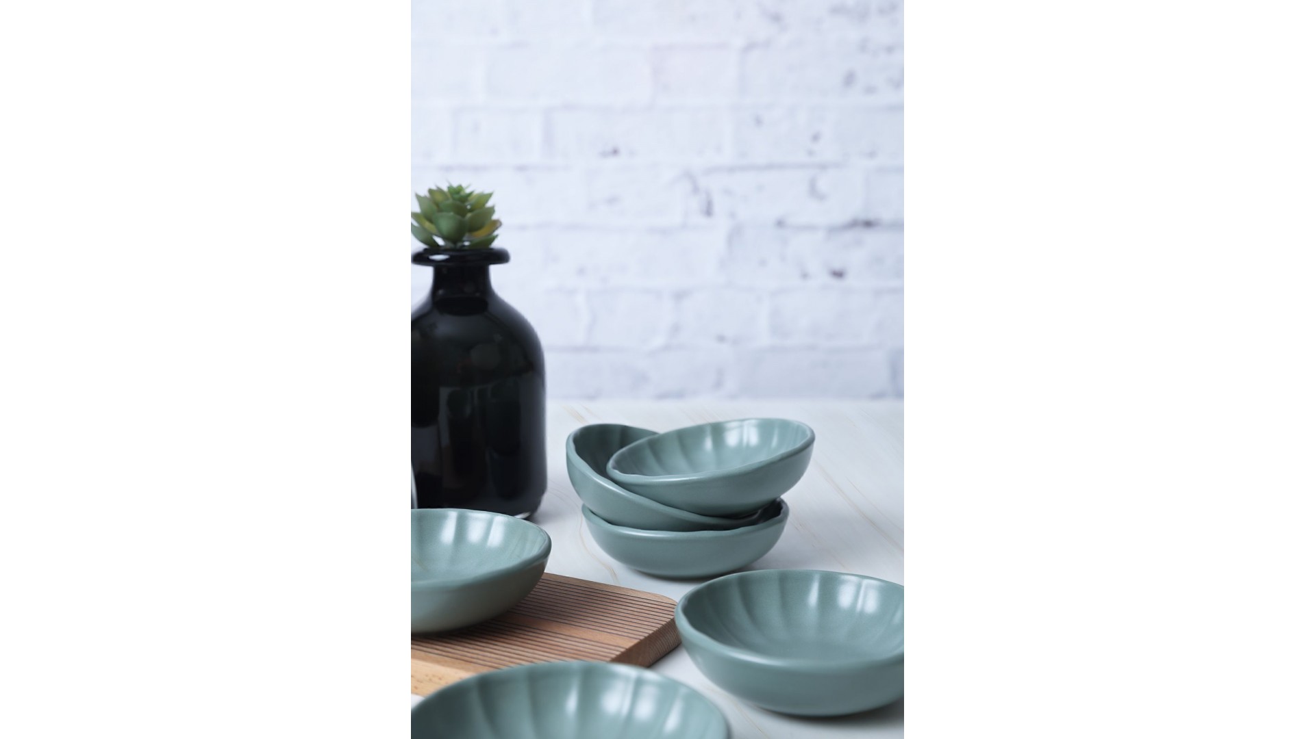 Mat Yeşil Sirius Çerezlik / Sosluk 12 Cm 6 Adet 322