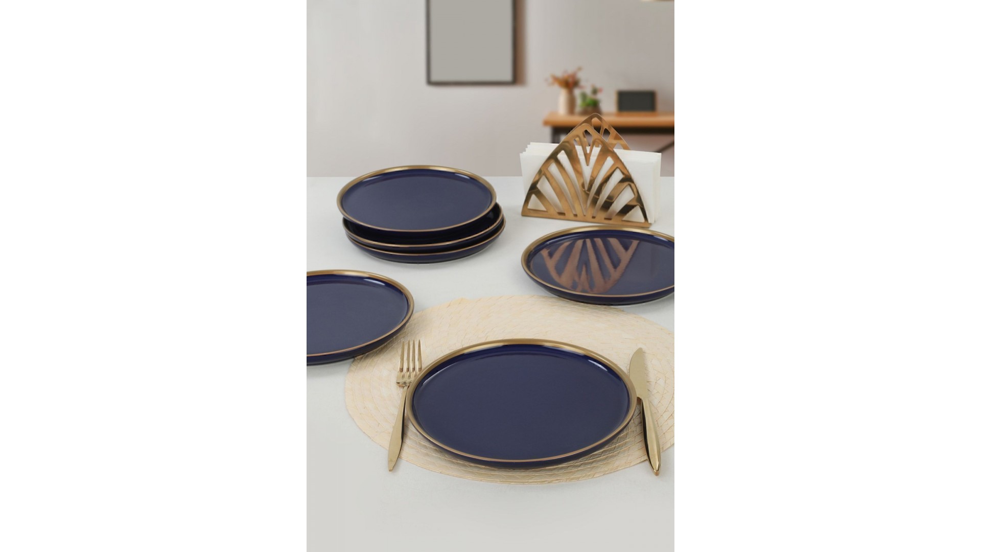 Nordic Gold Kobalt Pasta Tabağı 22 Cm 6 Adet