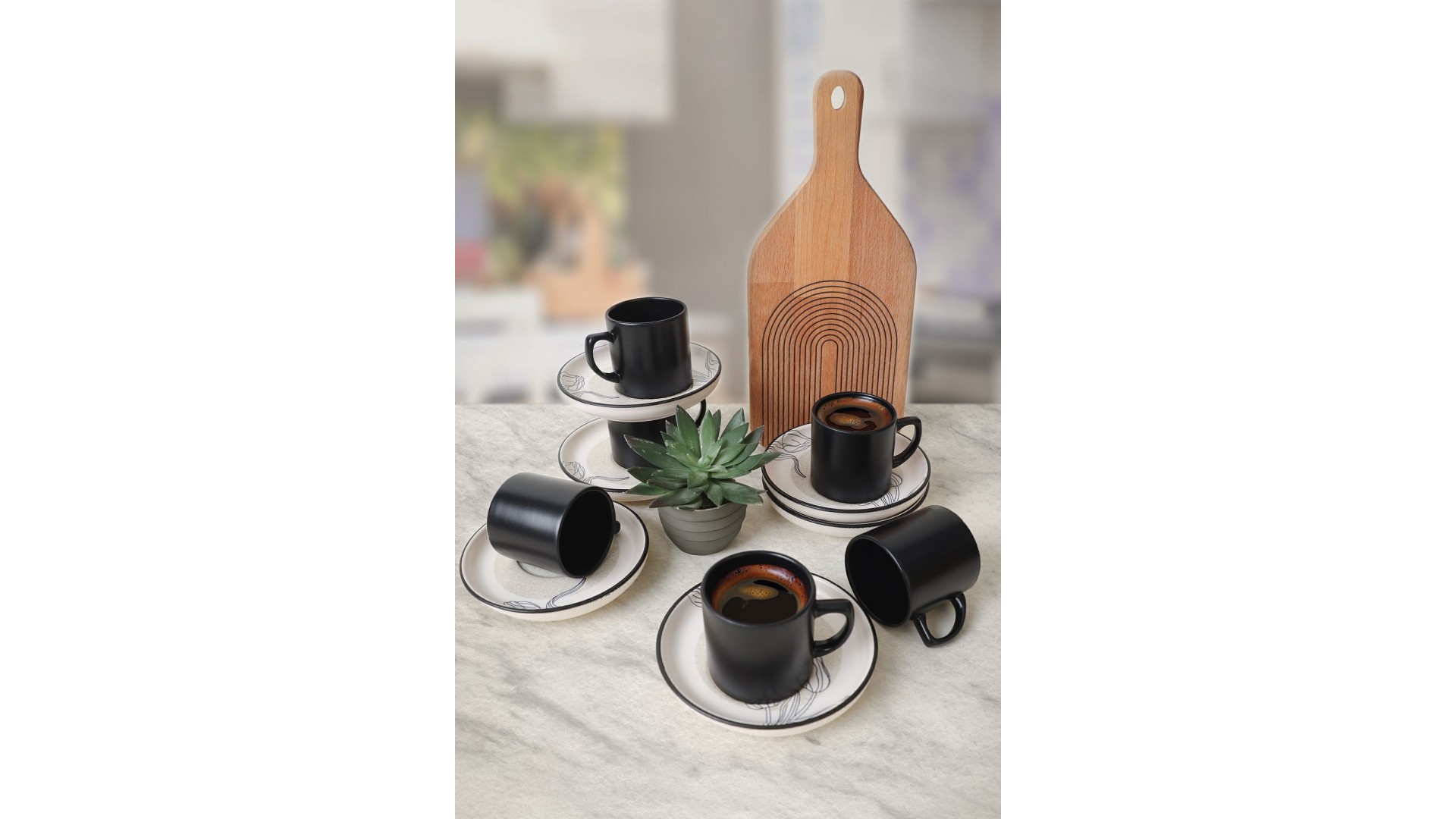 Keraart Shade Flowers Nordic Kahve Takımı 12 Parça 6 Kişilik 21848