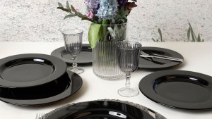 Siyah Assos Servis Tabağı 28 Cm 6 Adet 650