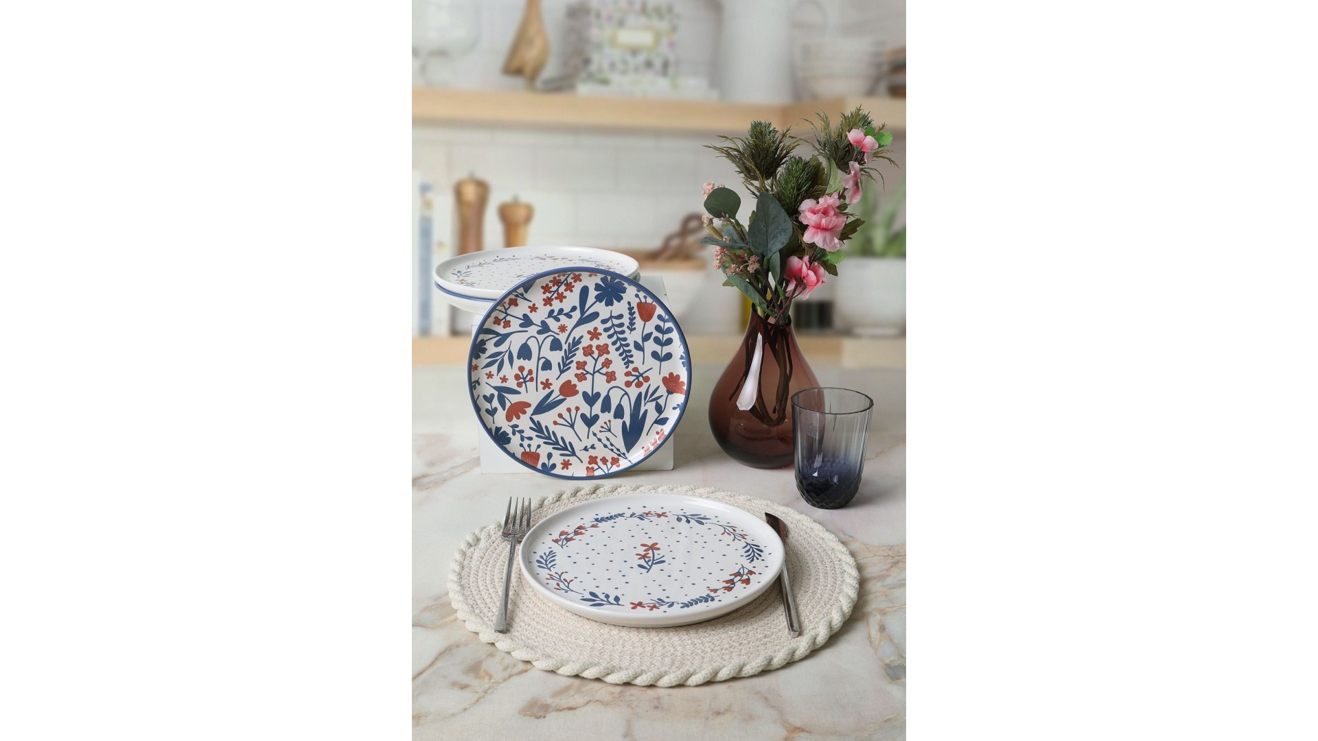 Dot & Bloom Nordic Pasta Tabağı 22 Cm 4 Adet 22963-64