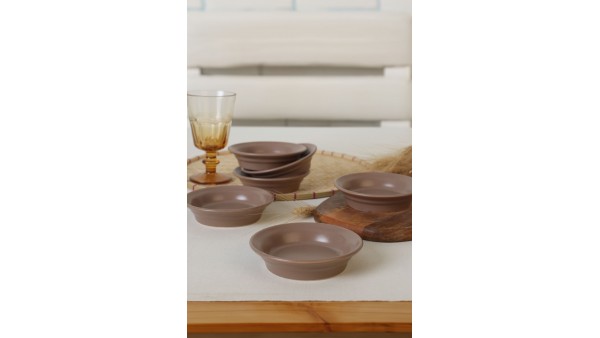 Mat Toprak Taupe Bloom Çerezlik / Sosluk 12 Cm 6 Adet 977