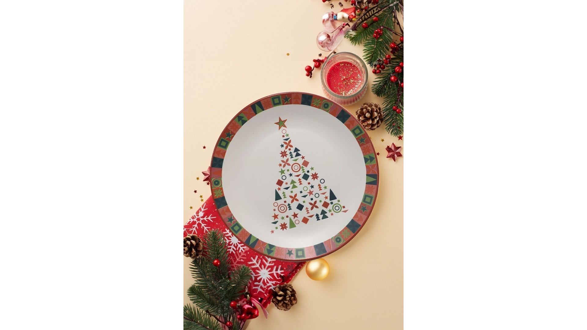 Keraart New Year Çam Servis Tabağı 26 Cm 21652