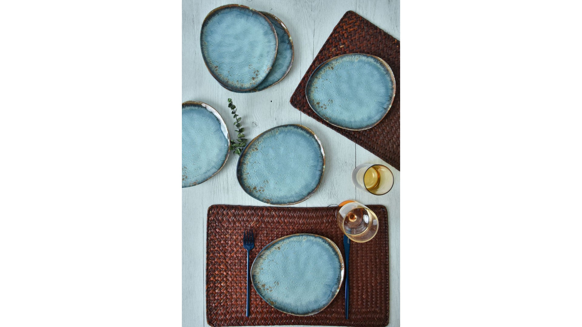 Reaktif Turkuaz Trior Pasta Tabağı 23 Cm 6 Adet 19013