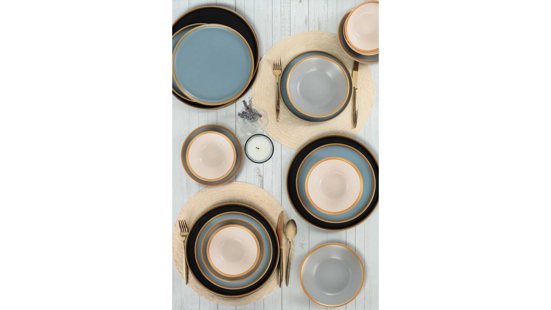Safir Gri Yemek Takımı 6 Kişilik 24 Parça 624-995