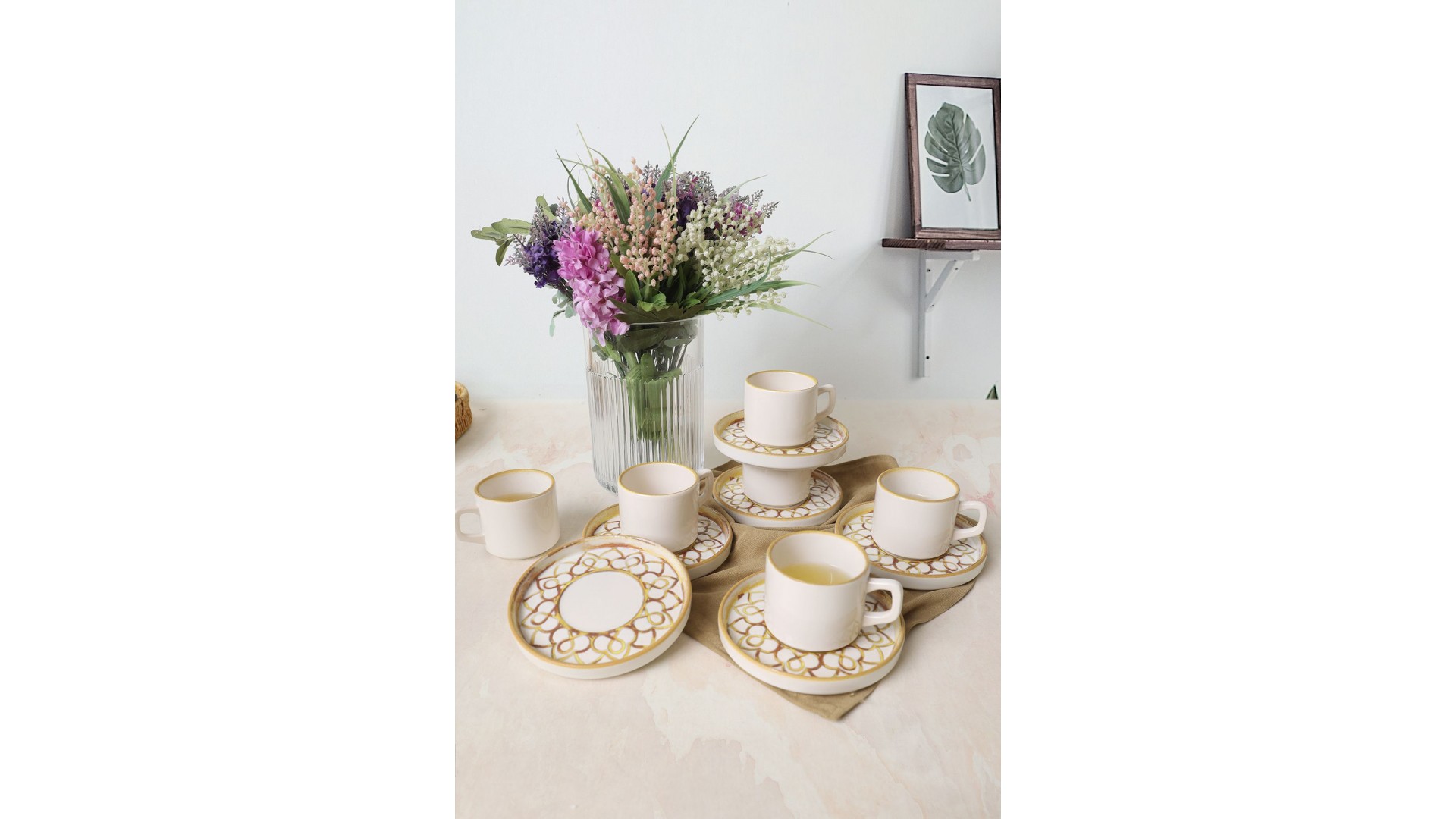 Worn Gold Stackable Çay Takımı 12 Parça 6 Kişilik 22968-23057