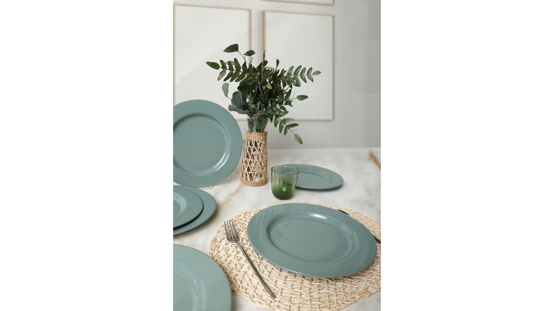 Yeşil Assos Servis Tabağı 28 Cm 6 Adet 326