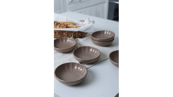 Mat Toprak Taupe Sirius Çerezlik / Sosluk 12 Cm 6 Adet 977