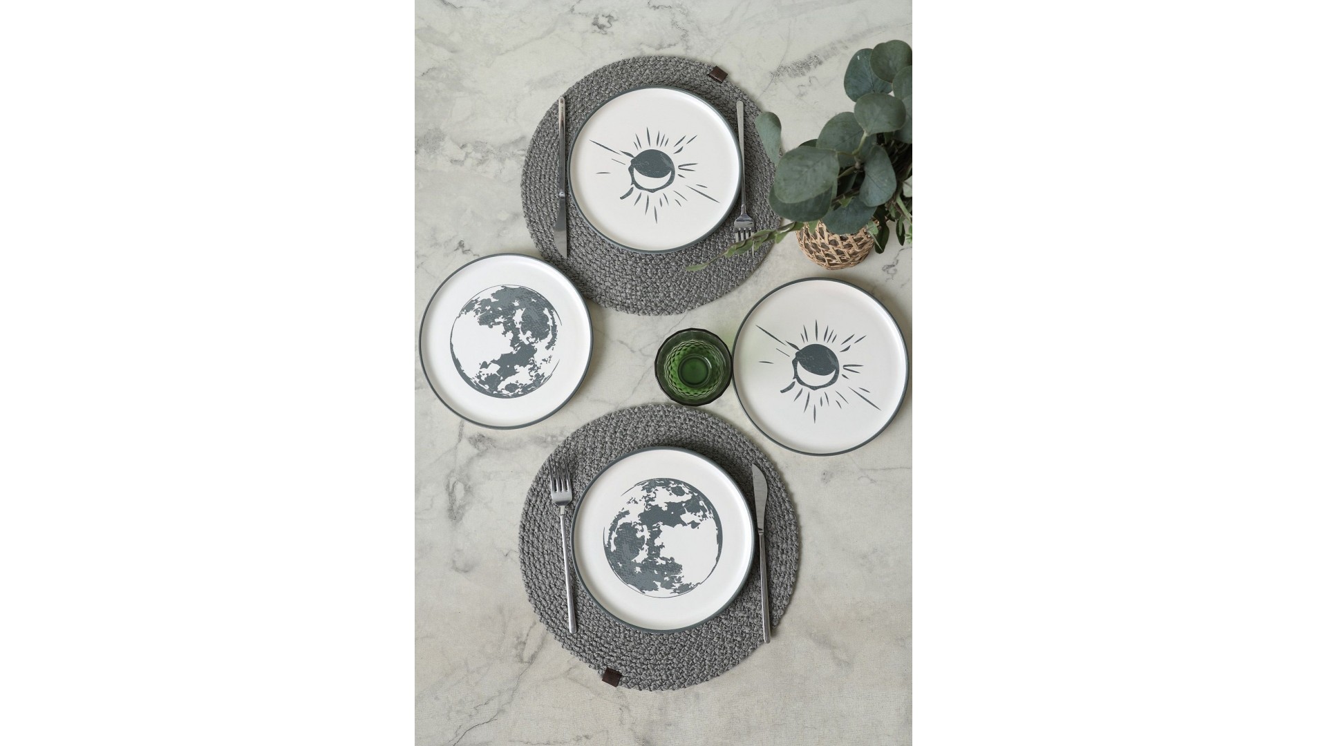 Black Shadow Nordic Pasta Tabağı 22 Cm 4 Adet 22981-82