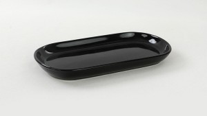 Siyah Noyan Kayık Tabak 2 Adet 28 Cm