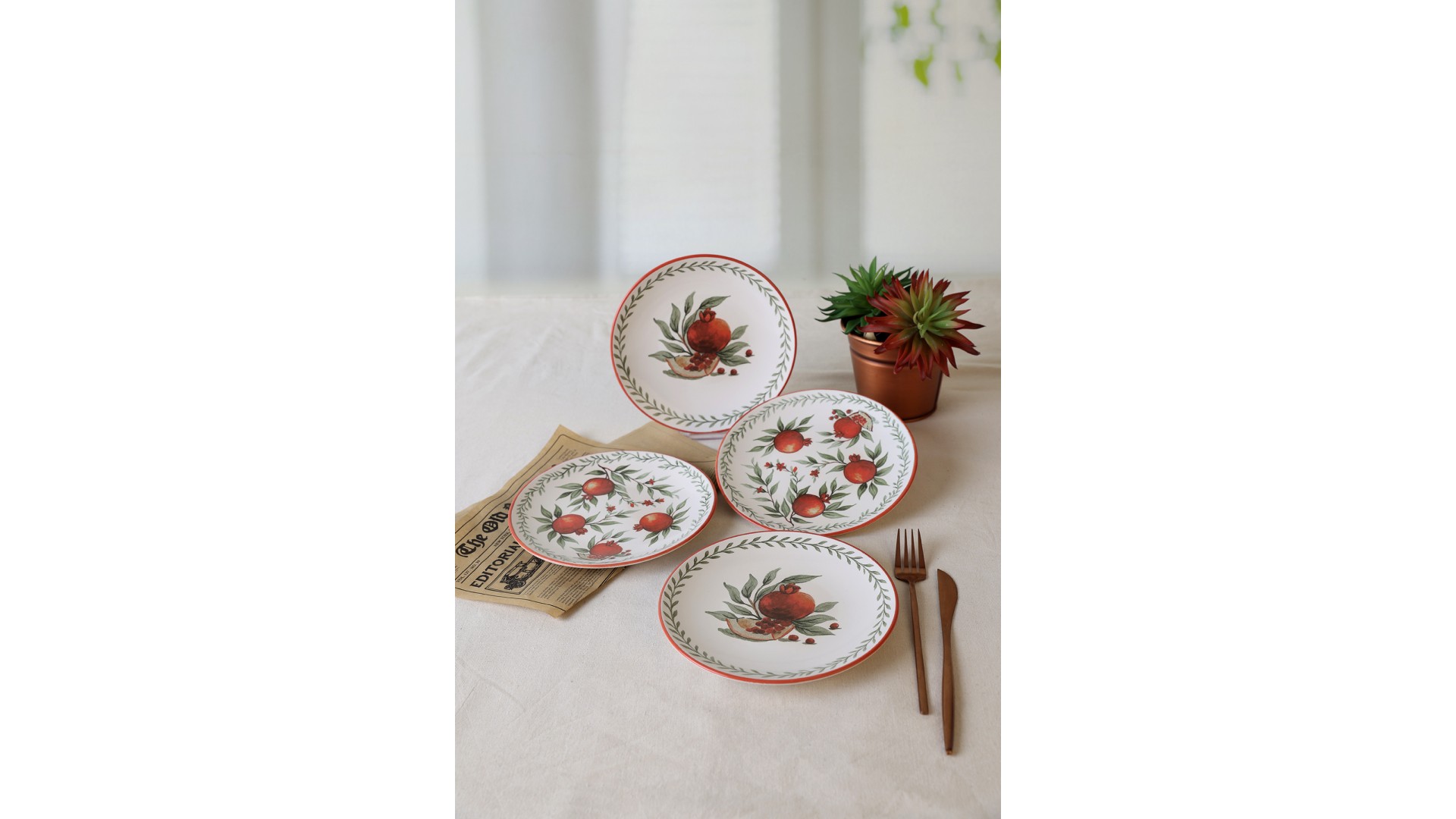 Nar Ege Pasta Tabağı 20 Cm 4 Adet 23800-01