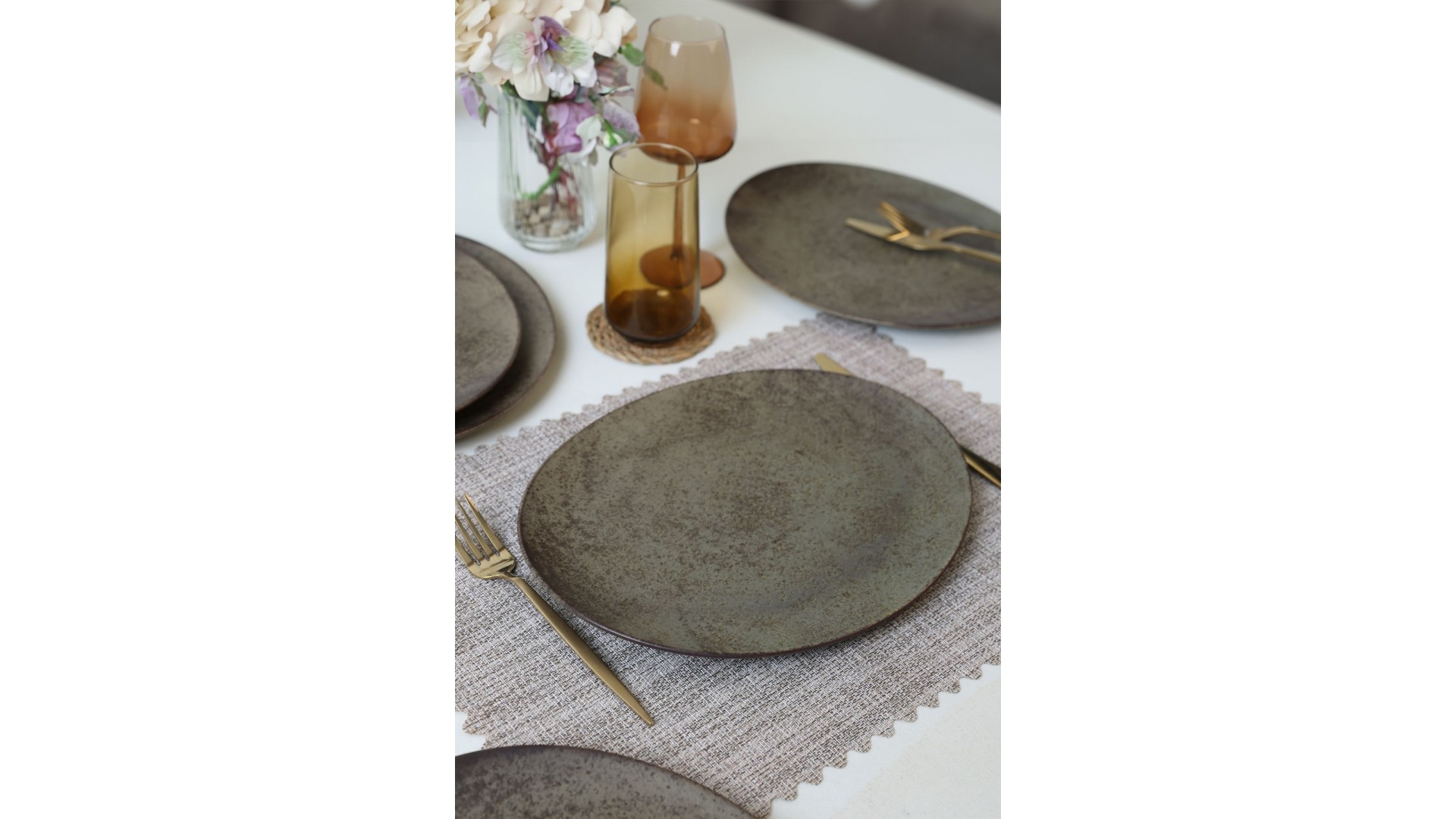 Mat Toprak Stella Servis Tabağı 32 Cm 6 Adet 20572
