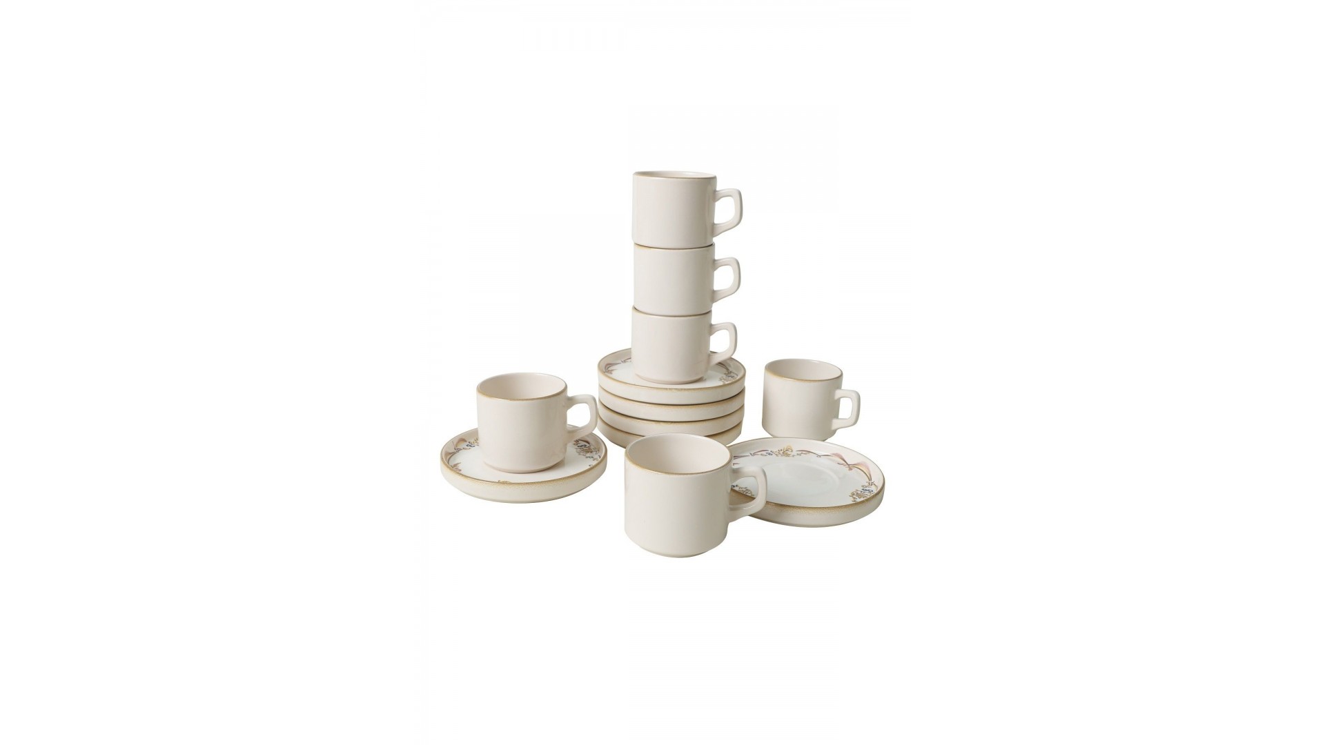 Bronze Bloom  Stackable Çay Takımı 12 Parça 6 Kişilik