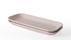 Krem Pergamon Kayık Tabak 26 Cm 2 Adet 030