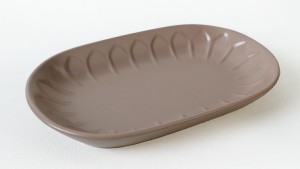 Mat Toprak Taupe Badem Kayık Tabak 25 Cm 2 Adet 977