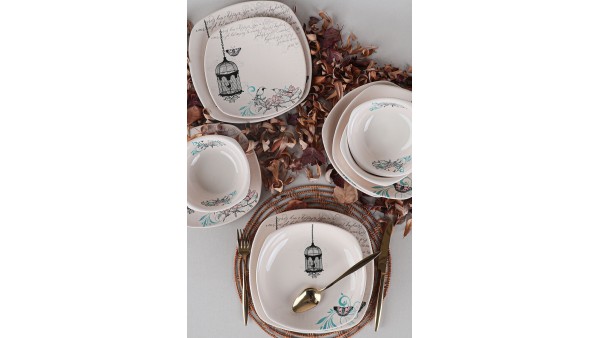 Keraart Retro Yemek Takımı 24 Parça 6 Kişilik