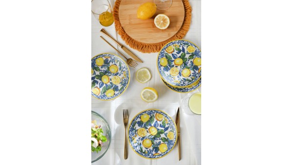 Lemon Glow Ege Pasta Tabağı 20 Cm 4 Parça 22637