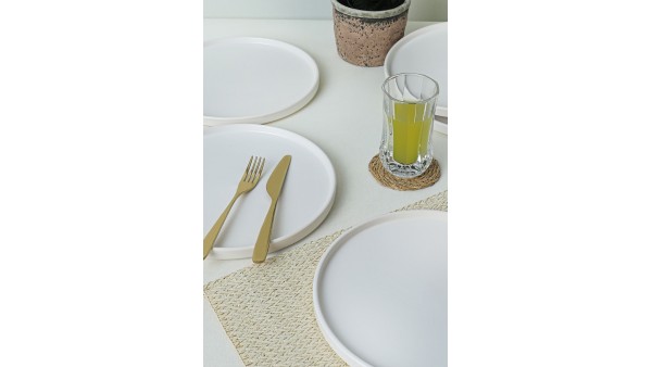 Mat Beyaz Stackable Servis Tabağı 27 Cm 6 Adet 022