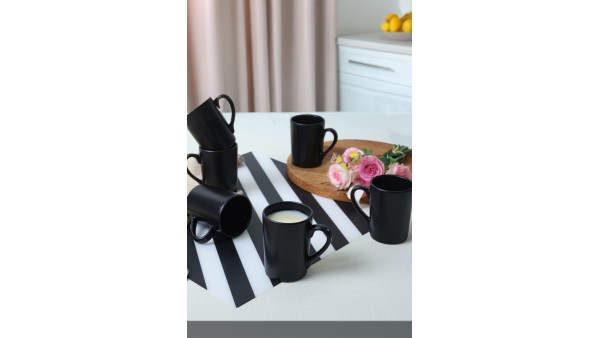 Mat Siyah Zen Kupa 8 Cm 6 Adet