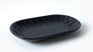 Mat Siyah Badem Kayık Tabak 22 Cm 2 Adet 956