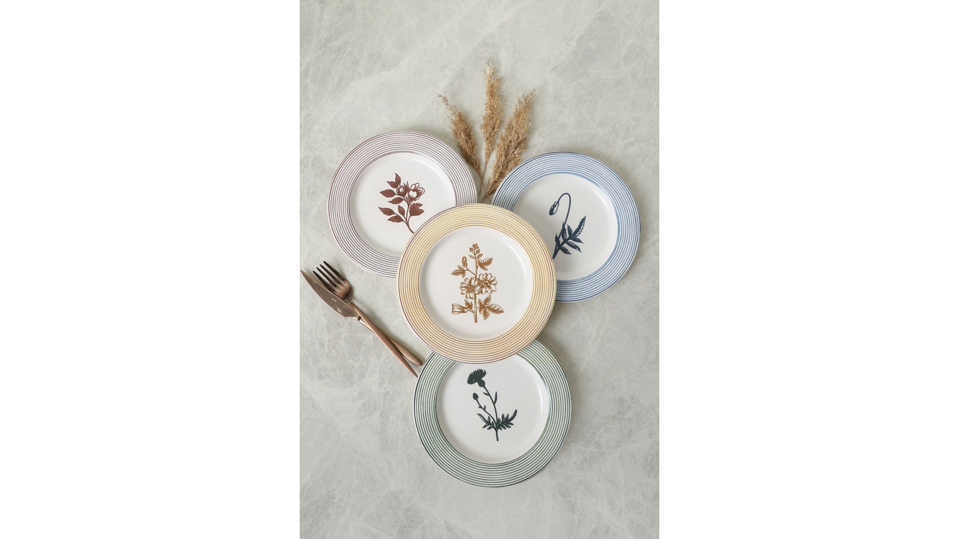 Floral Essence Assos Pasta Tabağı 22 Cm 4 Adet / 22890-93-94-22949