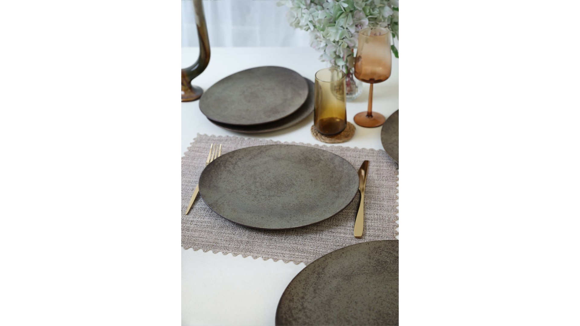 Mat Toprak Stella Servis Tabağı 32 Cm 6 Adet 20572