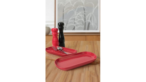 Kırmızı Noyan Kayık Tabak 2 Adet 28 Cm 506