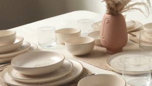 Taupe Bloom Nordıc Yemek Takımı 24 Parça 6 Kişilik 22519-20-28-29