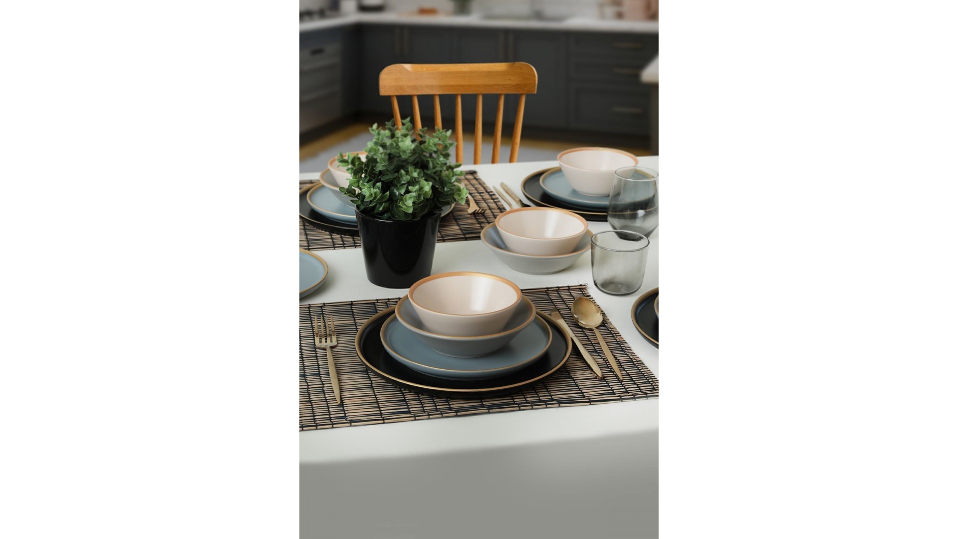 Safir Gri Yemek Takımı 6 Kişilik 24 Parça 624-995