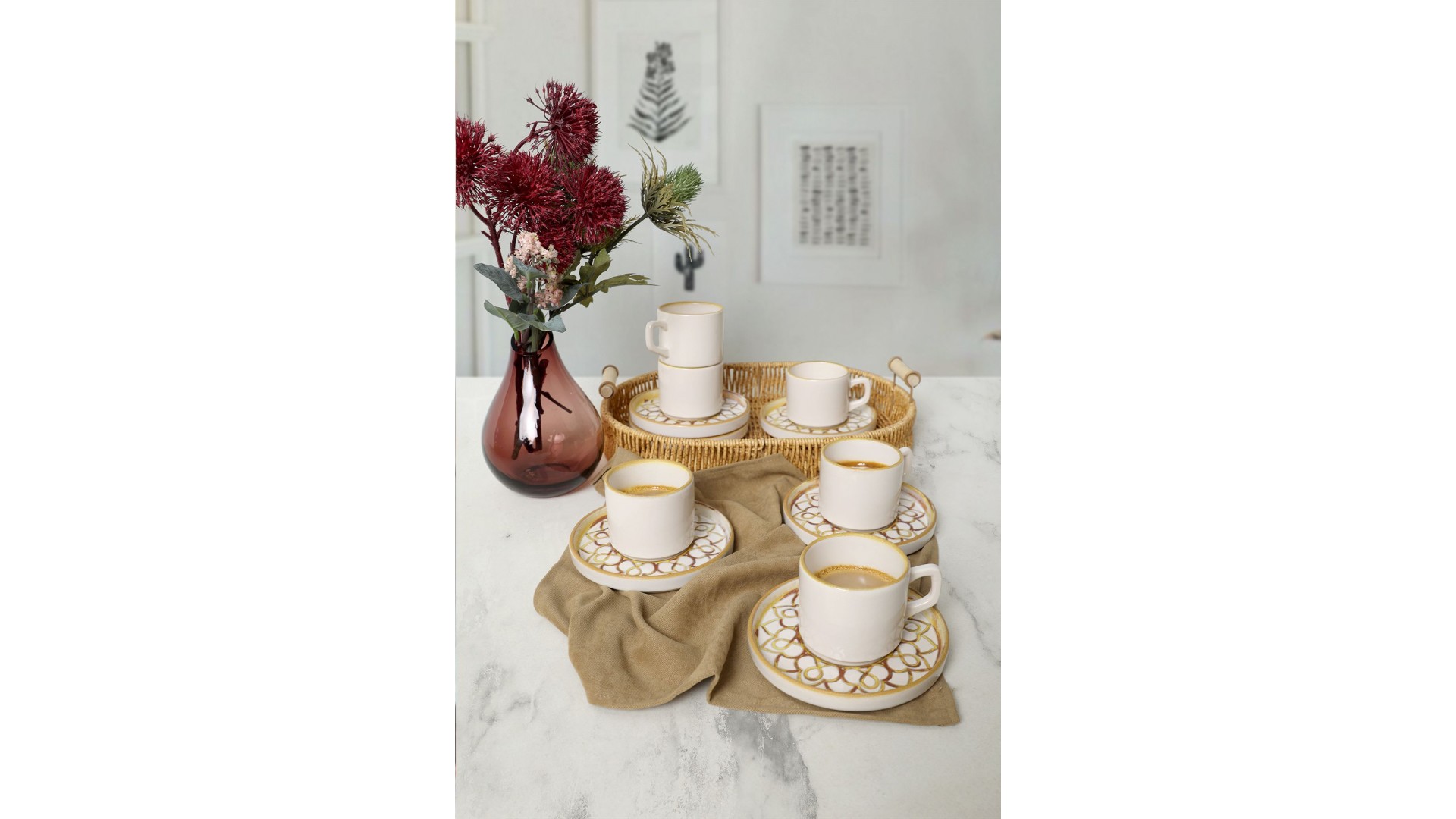 Worn Gold Stackable Çay Takımı 12 Parça 6 Kişilik 22968-23057