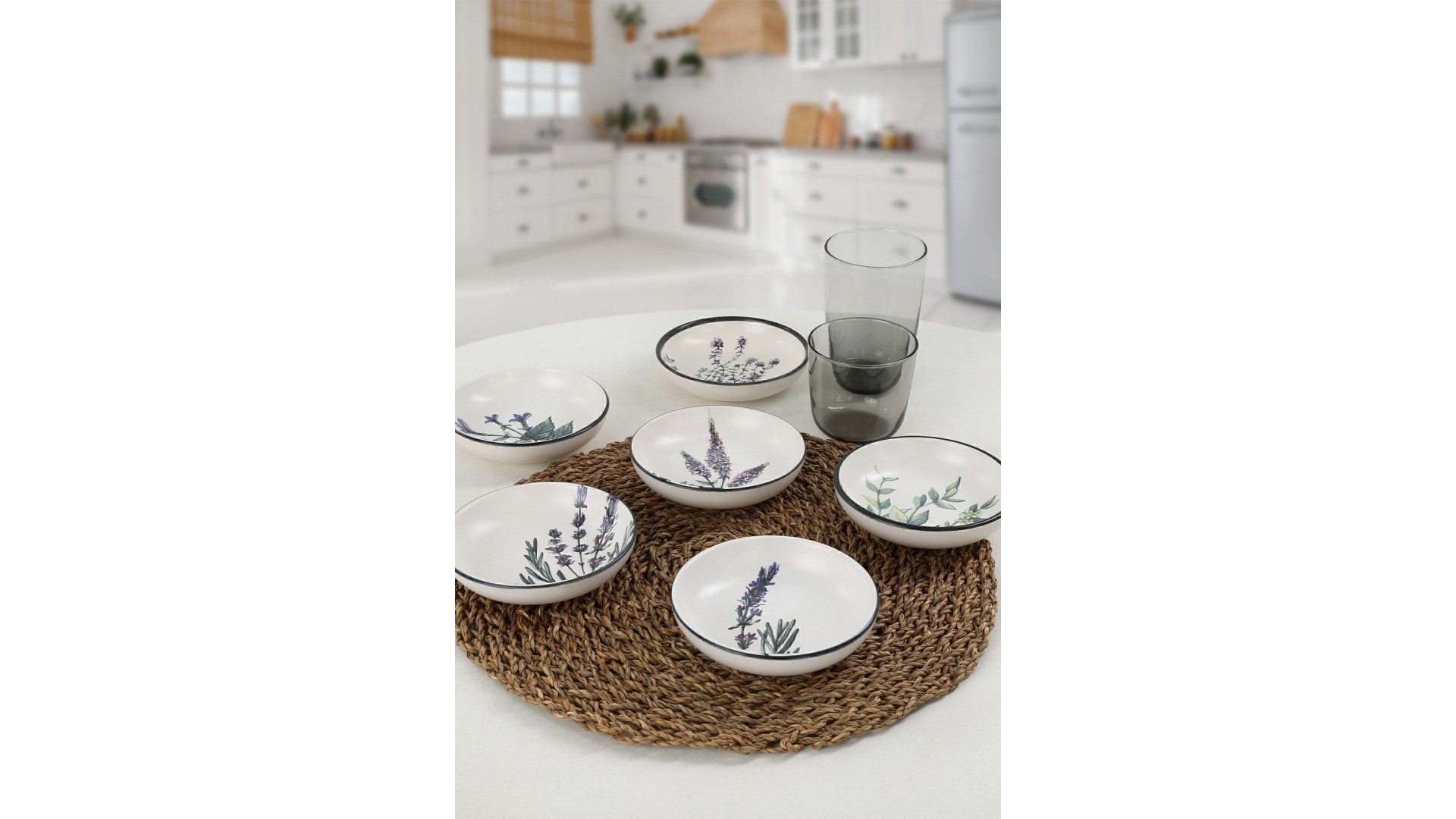 Keraart Çiçek Bahçesi Halka Çerezlik/Sosluk 13 Cm 6 Adet - 18938/43